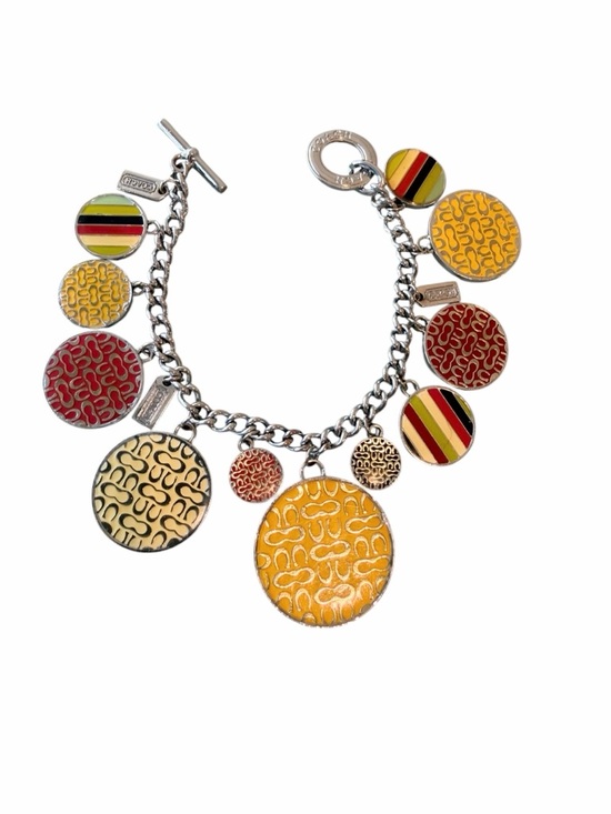 Coach Jewelry - Coach Y2K Vintage Enamel Charm Bracelet | Multicolor Disc Dangles